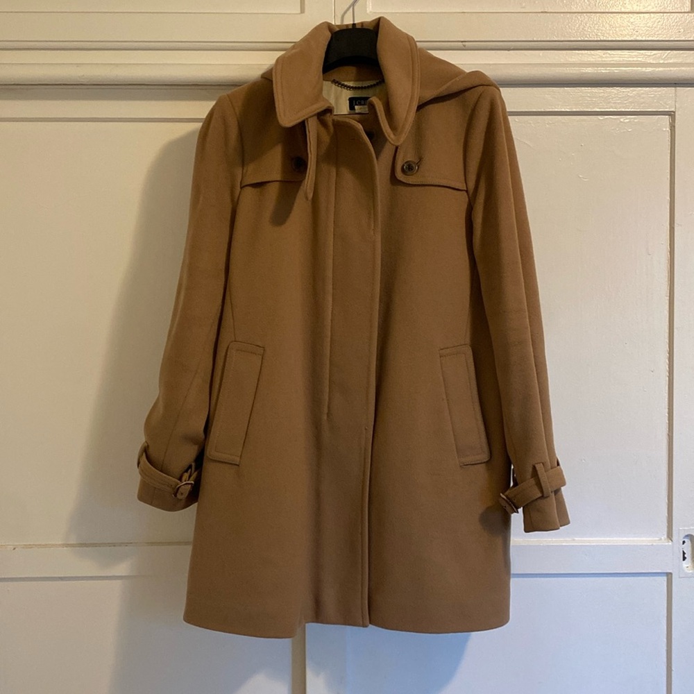 Jcrew 100% Wool Coat With Trench Inspired Details and Thinsulate Interlining